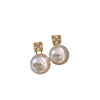 Wholesale Highend Feel Geometric Pearl Zircon Earrings With Electroplating