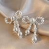 Wholesale Highend Feel Geometric Pearl Zircon Earrings With Electroplating