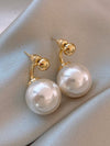 Wholesale Highend Feel Geometric Pearl Zircon Earrings With Electroplating