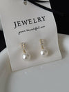 Wholesale Highend Feel Geometric Pearl Zircon Earrings With Electroplating