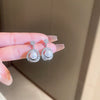 Wholesale Highend Feel Geometric Pearl Zircon Earrings With Electroplating