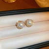 Wholesale Highend Feel Geometric Pearl Zircon Earrings With Electroplating