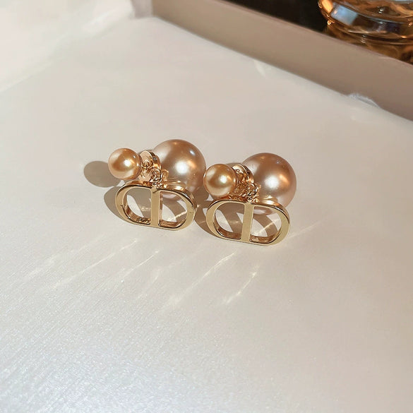 Wholesale Highend Feel Geometric Pearl Zircon Earrings With Electroplating