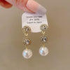Wholesale Highend Feel Geometric Pearl Zircon Earrings With Electroplating