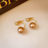 Wholesale Highend Feel Geometric Pearl Zircon Earrings With Electroplating