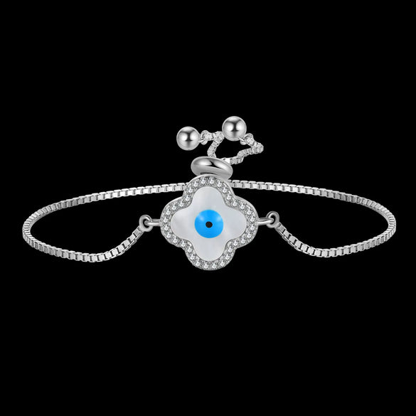 Wholesale Highend Fourleaf Clover 925 Silver Bracelet With Electroplating For Women