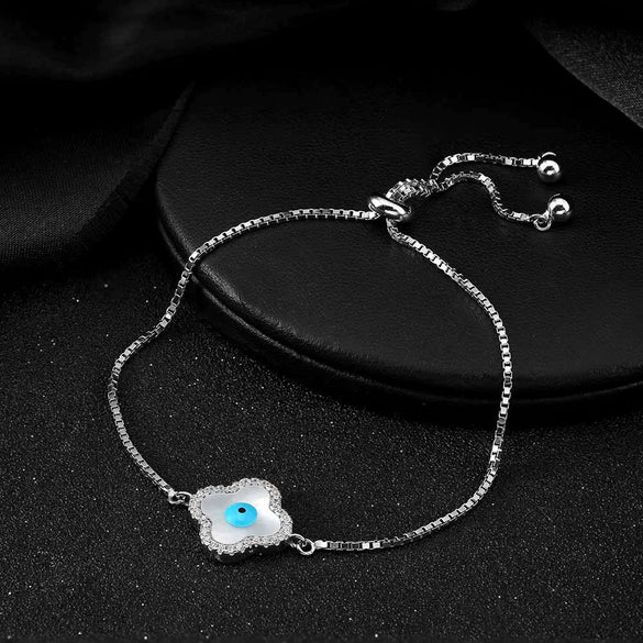 Wholesale Highend Fourleaf Clover 925 Silver Bracelet With Electroplating For Women