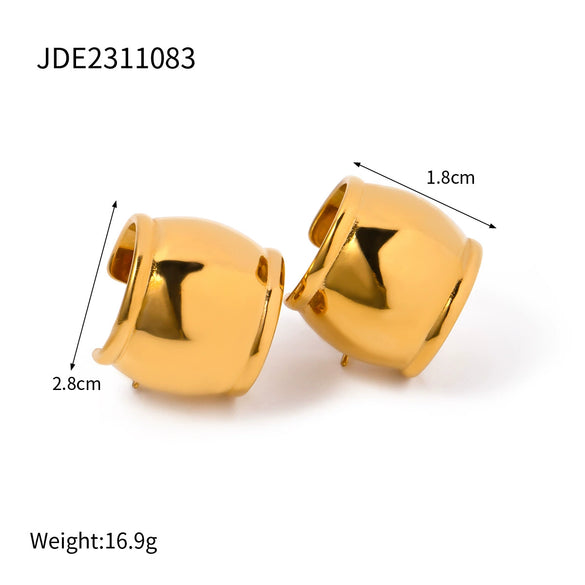 Wholesale Highend Geometric And Wave Pattern Electroplated Stainless Steel Earrings For Women