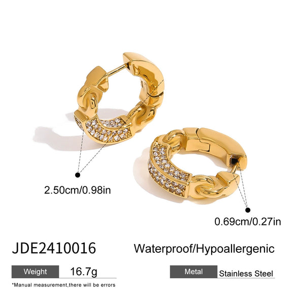 Wholesale Highend Geometric And Wave Pattern Electroplated Stainless Steel Earrings For Women