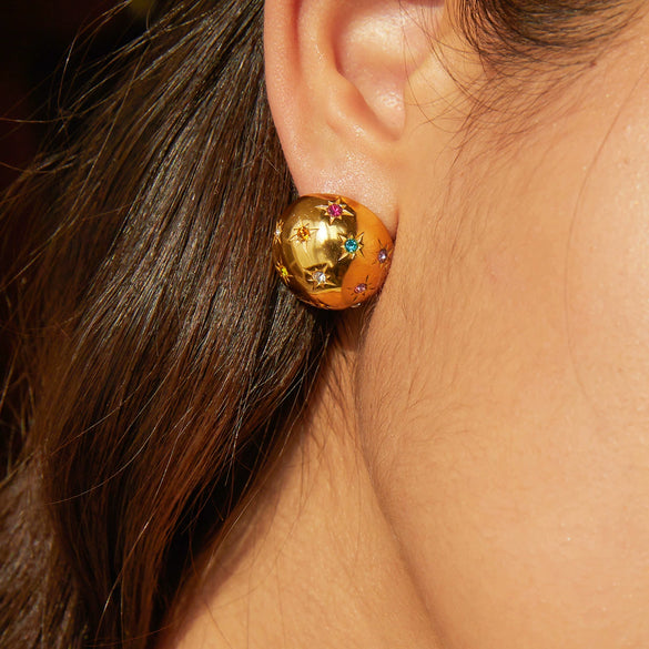 Wholesale Highend Geometric And Wave Pattern Electroplated Stainless Steel Earrings For Women