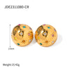 Wholesale Highend Geometric And Wave Pattern Electroplated Stainless Steel Earrings For Women