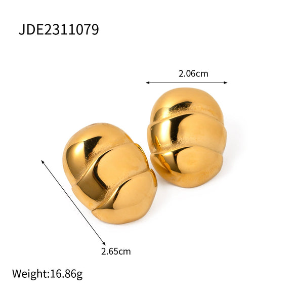 Wholesale Highend Geometric And Wave Pattern Electroplated Stainless Steel Earrings For Women