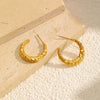 Wholesale Highend Geometric Cshaped Stainless Steel Metal Earrings For Women With Pvd Furnace Vacuum Real Gold Plating