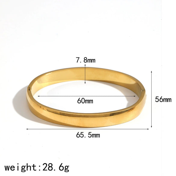 Wholesale Highend Geometric Diamondencrusted 18K Goldplated Stainless Steel Bracelet