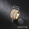 Wholesale Highend Geometric Multiline Women's Ring Copper Zirconia