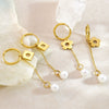Wholesale Highend Geometric Pearl Stainless Steel Electroplated Earrings For Women