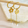 Wholesale Highend Geometric Pearl Stainless Steel Electroplated Earrings For Women