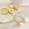Wholesale Highend Geometric Pearl Stainless Steel Electroplated Earrings For Women
