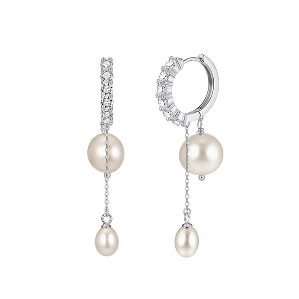 Wholesale Highend Geometric Silver Electroplated Stud And Tassel Earrings For Women