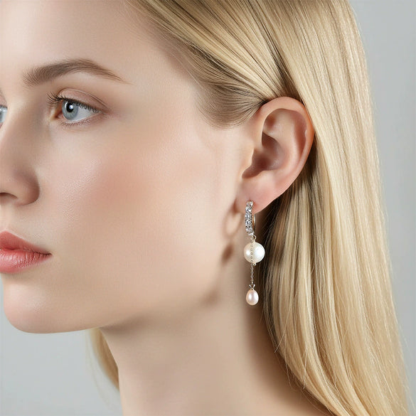Wholesale Highend Geometric Silver Electroplated Stud And Tassel Earrings For Women