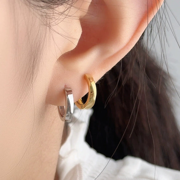 Wholesale Highend Geometric Silver S925 Electroplated Hoop Earrings
