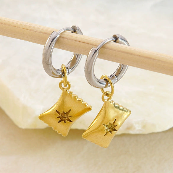 Wholesale Highend Geometric Stainless Steel 18K Gold Plated Women's Earrings