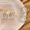 Wholesale Highend Geometric Stainless Steel Ushaped Twocolor Design Fashion Earrings For Women
