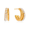 Wholesale Highend Geometric Stainless Steel Zircon Earrings For Women With Electroplating Design