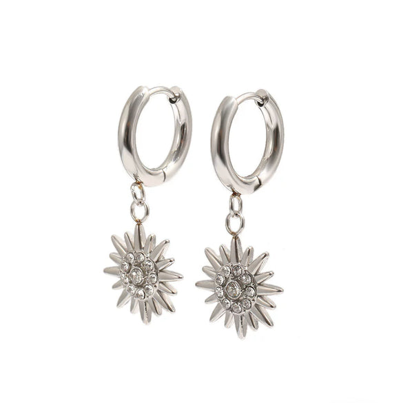 Wholesale Highend Geometric Starburst Stainless Steel 18K Gold Plated Ear Clips For Women