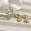 Wholesale Highend Geometric Starburst Stainless Steel 18K Gold Plated Ear Clips For Women