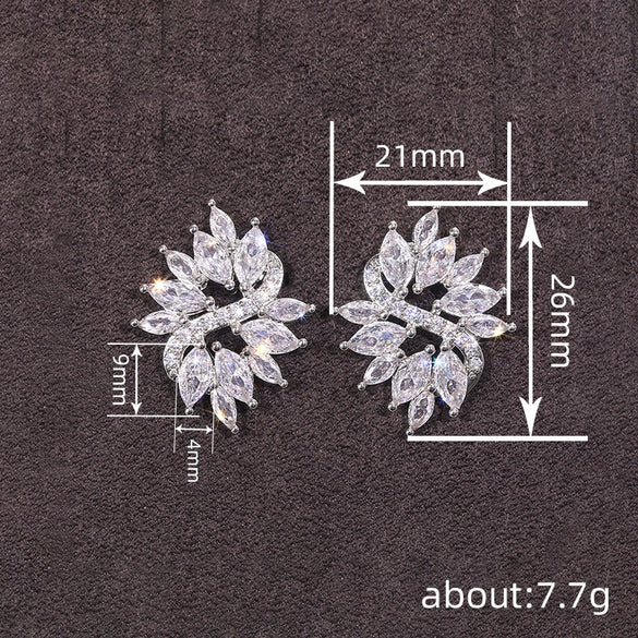 Wholesale Highend Geometric Zircon Earrings Copper Material