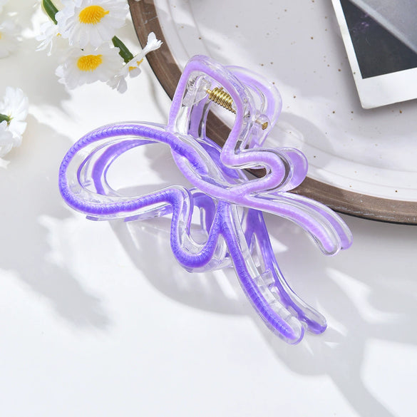 Wholesale Highend Gradient Color Plastic And Resin Hairpin With Dripping Oil Design For Women Butterfly Shape