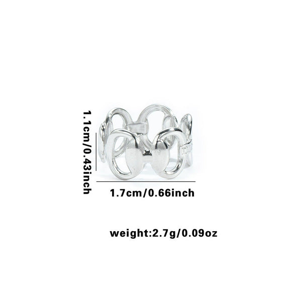 Wholesale Highend Heart Titanium Steel Hollow Ring With Butterfly And Cylindrical Splicing Electroplated Unisex