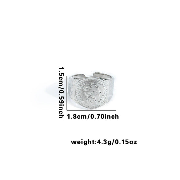 Wholesale Highend Heart Titanium Steel Hollow Ring With Butterfly And Cylindrical Splicing Electroplated Unisex