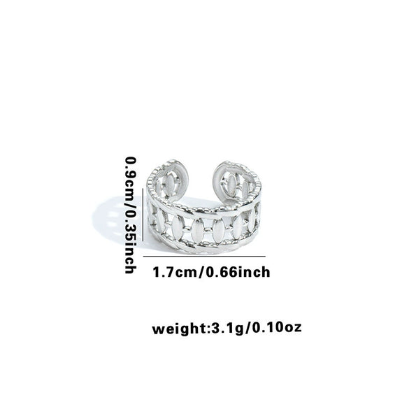 Wholesale Highend Heart Titanium Steel Hollow Ring With Butterfly And Cylindrical Splicing Electroplated Unisex