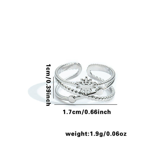 Wholesale Highend Heart Titanium Steel Hollow Ring With Butterfly And Cylindrical Splicing Electroplated Unisex