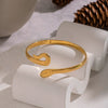 Wholesale Highend Ins Style Textured Snake Stainless Steel Women's Bracelet With Pvd Furnace Vacuum Real Gold Plating