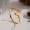 Wholesale Highend Ins Style Textured Snake Stainless Steel Women's Bracelet With Pvd Furnace Vacuum Real Gold Plating