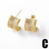 Wholesale Highend Micropaved Zircon Heart Shaped Copper Earrings With 18K Gold Plated Electroplating For Unisex