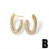 Wholesale Highend Micropaved Zircon Heart Shaped Copper Earrings With 18K Gold Plated Electroplating For Unisex