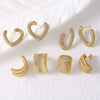 Wholesale Highend Micropaved Zircon Heart Shaped Copper Earrings With 18K Gold Plated Electroplating For Unisex