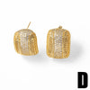 Wholesale Highend Micropaved Zircon Heart Shaped Copper Earrings With 18K Gold Plated Electroplating For Unisex