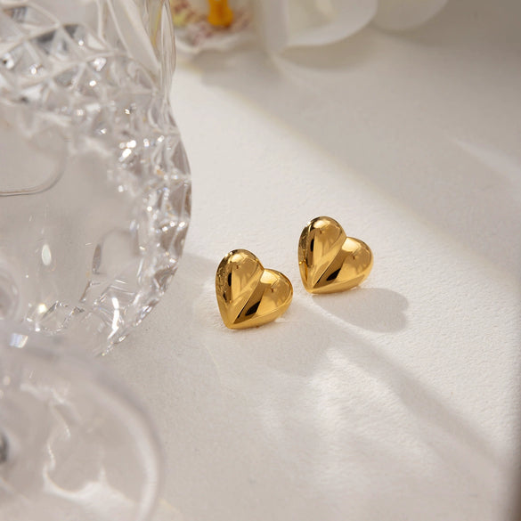 Wholesale Highend Minimalist Electroplated Stainless Steel Heart Shape Earrings For Women