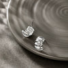 Wholesale Highend Pleated Geometric Stainless Steel Earrings With Electroplating For Women