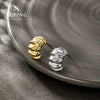 Wholesale Highend Pleated Geometric Stainless Steel Earrings With Electroplating For Women