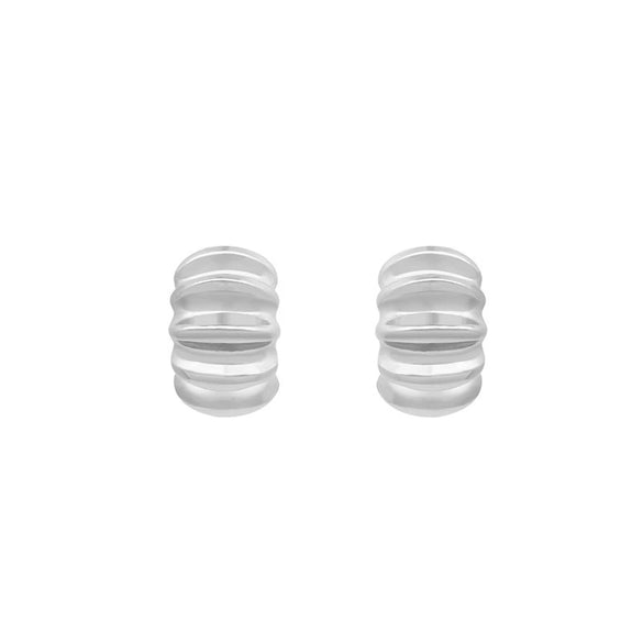 Wholesale Highend Pleated Geometric Stainless Steel Earrings With Electroplating For Women
