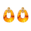 Wholesale Highend Retro Stainless Steel 18K Electroplated Geometric Irregular Resin Earrings