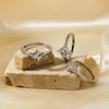 Wholesale Highend Rings For Couples Alloy Zircon Inlay Flower Style