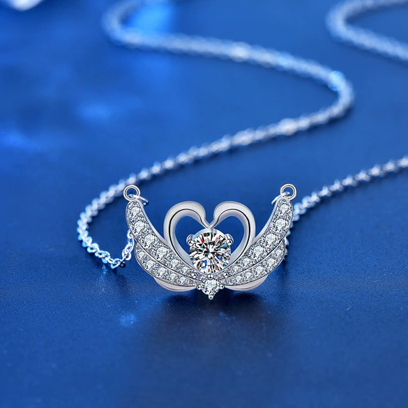 Wholesale Highend S925 Sterling Silver Swan Clavicle Pendant Necklace For Female