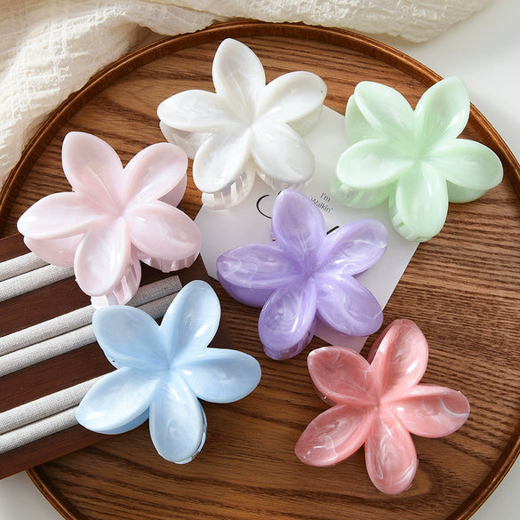 Wholesale Highend Smudged Fashionable Female Flower Hairpin Gripper With Baking Paint 6Piece Set